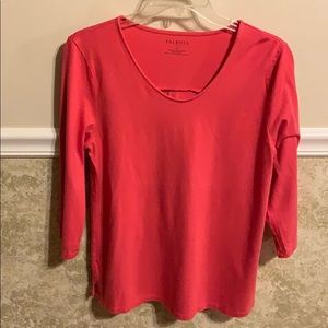 Talbots - 3/4 Sleeve Top - Coral
